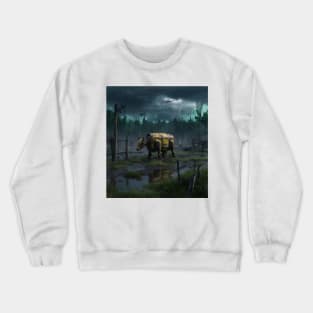 AI generated robotic cow on farm Crewneck Sweatshirt